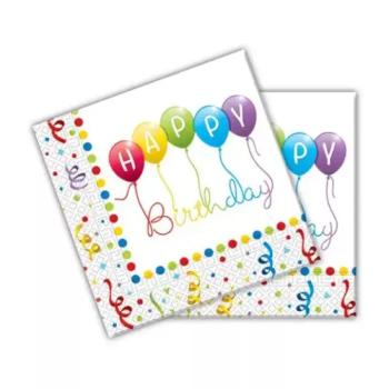 Happy Birthday papír szalvéta 20db-os 33x33cm-es kép