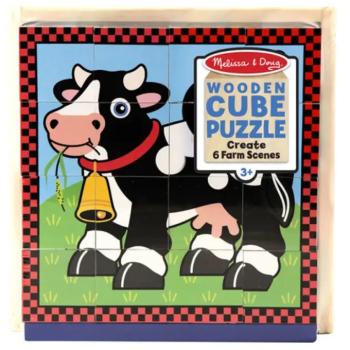 Háziállatok fa kockakirakó - Melissa & Doug kép