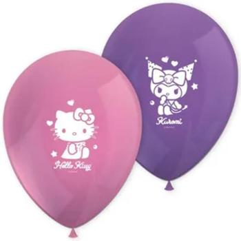 Hello Kitty és Kuromi mintás latex lufi 8db-os szett kép