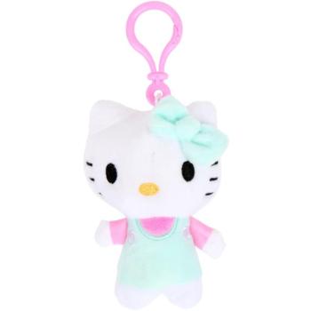 Hello Kitty plüss táskaklipp, 12 cm - mentazöld kép