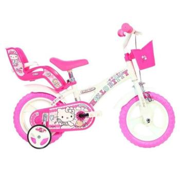 Hello Kitty rózsaszín-fehér bicikli 12-es méretben - Dino Bikes kerékpár kép
