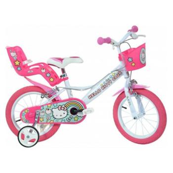 Hello Kitty rózsaszín-fehér gyerek bicikli 16-os méretben - Dino Bikes kerékpár kép