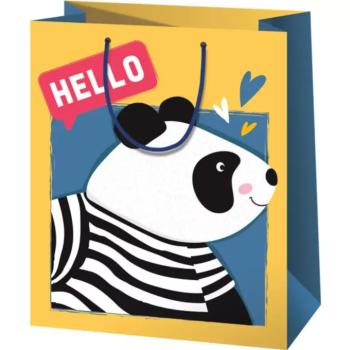 Hello panda mintás nagy ajándéktáska 33x26,7x13,7cm kép