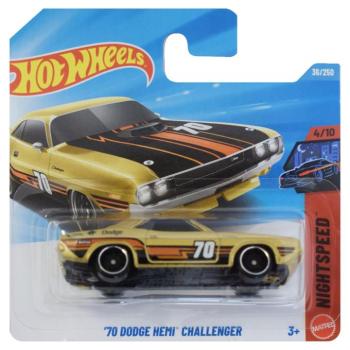 Hot Wheels: '70 Dodge HEMI Challenger aranysárga kisautó 1/64 - Mattel kép