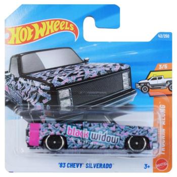 Hot Wheels: '83 Chevy Silverado black widow kisautó 1/64 - Mattel kép