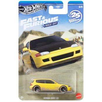Hot Wheels: Halálos iramban Honda Civic EG sárga kisautó 1/64 - Mattel kép