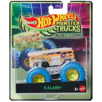 Hot Wheels Monster Trucks: 5 Alarm kék kerekekkel sötétben világító kisautó 1/64 – Mattel kép