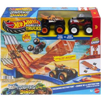 Hot Wheels Monster Trucks: Hajsza pályaszett 2db kisautóval - Mattel kép