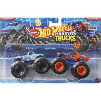 Hot Wheels Monster Trucks: Pure Muscle vs Night Shifter kisautó 2db-os csomag 1/64 - Mattel kép