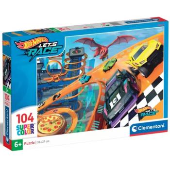 Hot Wheels verseny 104db-os supercolor puzzle - Clementoni kép