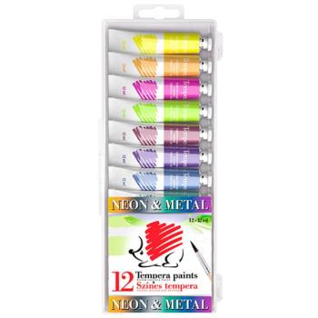 ICO: SÜNI Tempera Metál és Neon színek 12db-os csomag 12ml-es tubusok kép