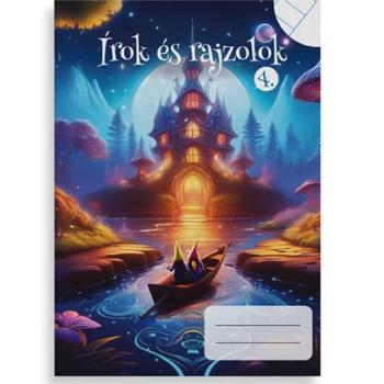Írok és rajzolok 4. osztályos 2 az 1-ben vonalas és sima füzet A/5 kép