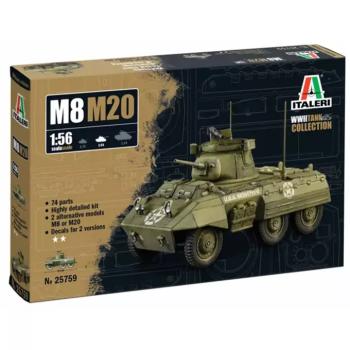 Italeri 1/56 M8/M20 tank makett kép