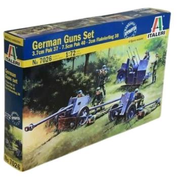 Italeri 1/72 German Guns Set tüzérségi fegyverek makett kép