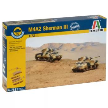Italeri 1/72 M4A2 Sherman III tank 2db-os makett szett kép
