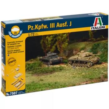 Italeri 1/72 Pz.Kpfw. III Ausf. J tank 2db-os makett szett kép
