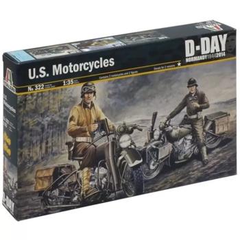 Italeri 1/35 U.S. Motorcycles 2db katonai motorkerékpár makett kép