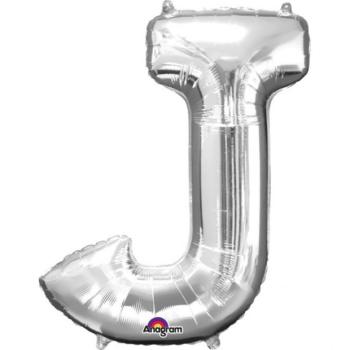 J betű fólia lufi 86 cm - ezüst kép