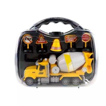 Játék betonkeverő autó KRESZ táblákkal - 22 cm