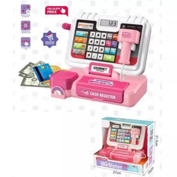 Játék pénztárgép kijelzővel és hanggal - pink kép