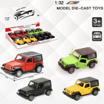 Jeep Wrangler hátrahúzható fém autómodell több változatban 1/32 kép