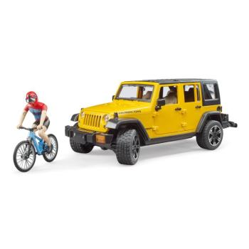 Jeep Wrangler Rubicon Unlimited hegyi kerékpárral és kerékpárossal - Bruder 2543 kép