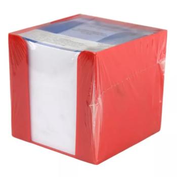 Jegyzettömb piros tartóban 750 lapos 9x9x9cm kép