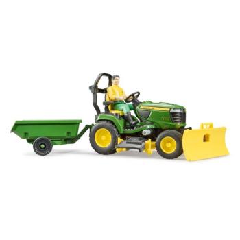 John Deere X949 kerti traktor és traktorvezető figura - Bruder 62104 kép
