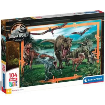 Jurassic World a dínók birodalma 104db-os maxi supercolor puzzle - Clementoni