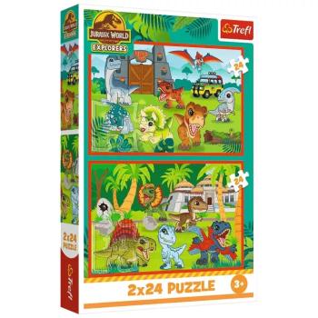 Jurassic World kis dinók 2x24db-os puzzle - Trefl kép
