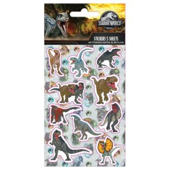Jurassic World öntapadós matrica szett 8x12cm-es íven 5db kép