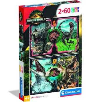 Jurassic World újjászületés 2x60db-os Supercolor puzzle - Clementoni kép