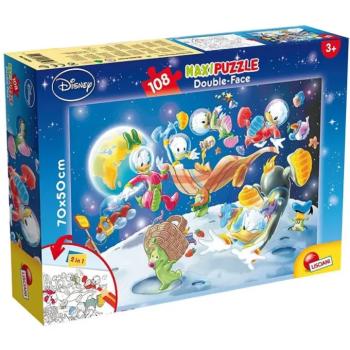 Kacsamesék: Donald az űrben 2 az 1-ben 108db-os puzzle és színező 70x50cm - Lisciani kép