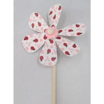 Katica mintás szélforgó fából - 48 cm