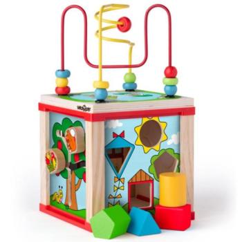 Készségfejlesztő kocka bűvös körökkel - Woodyland kép