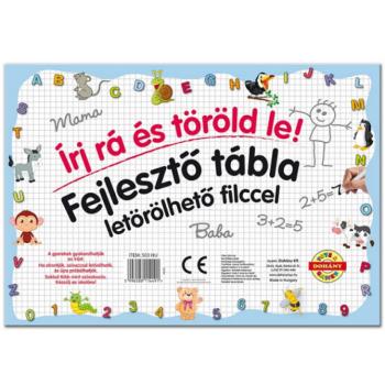 Készségfejlesztő rajztábla letörölhető filccel: Formák - D-Toys kép