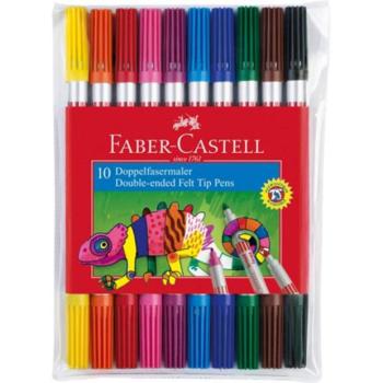 Faber-Castell: Kétvégű, kimosható, 10 db-os filctoll készlet kép