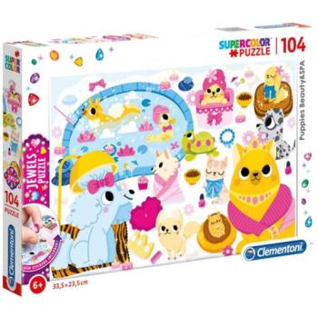 Kiskedvencek wellnesse 104 db-os puzzle strasszkövekkel - Clementoni kép