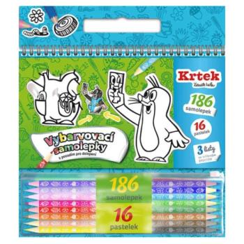 Kisvakond színezhető matrica szett 186db-os 16 db színes ceruzával kép