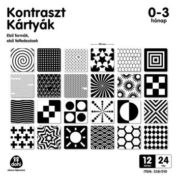 Kontraszt kártyák babáknak 0-3 hónapos korig 12db-os szett kép