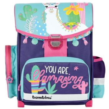 Lámás ergonomikus iskolatáska, hátizsák 36x27x14cm - Bambino