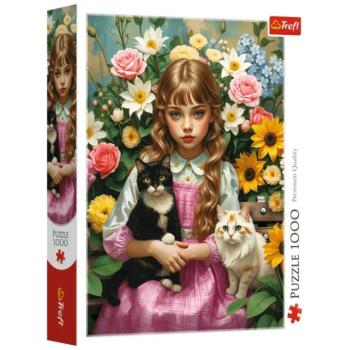 Lány cicákkal 1000db-os puzzle - Trefl