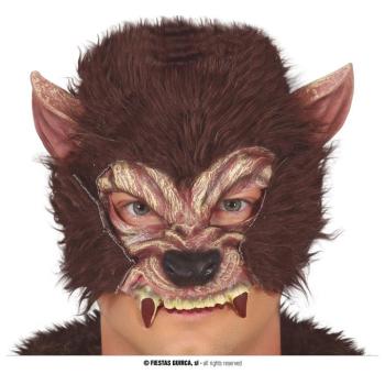 Latex félmaszk - Barna vérfarkas kép
