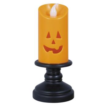 Led gyertya - Halloween, narancssárga 12 cm