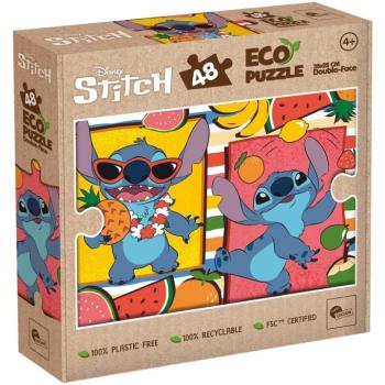 Lilo és Stitch gyümölcsös kaland 2 az 1-ben 48db-os Eco mini puzzle és színező 35x25cm - Lisciani kép