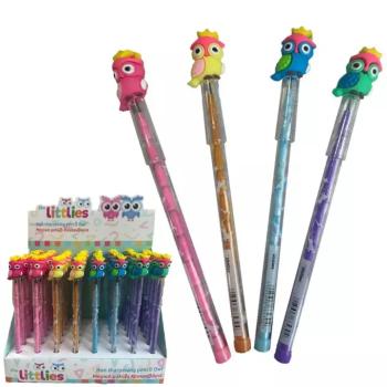 Littlies: Bagolyfigurás tolóbetétes HB grafitceruza többféle változatban 1db kép