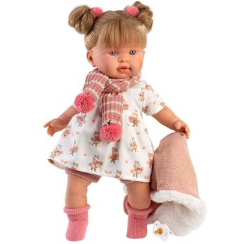 Llorens: Alexandra 42cm-es síró baba cumival állatos ruhában kép