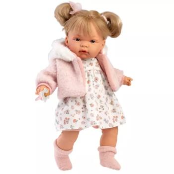 Llorens: Joelle 38cm-es baba hanggal virág mintás ruhában kép