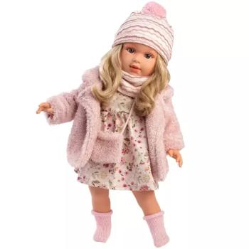 Llorens: Lucia 40cm-es baba virágos ruhában ridiküllel
