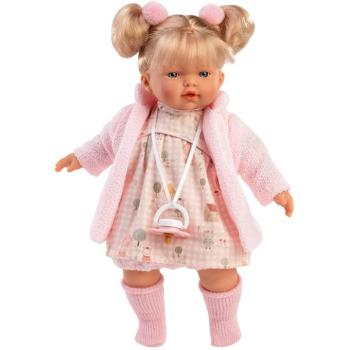 Llorens: Roberta 33cm-es baba cumival rózsaszín kardigánban kép